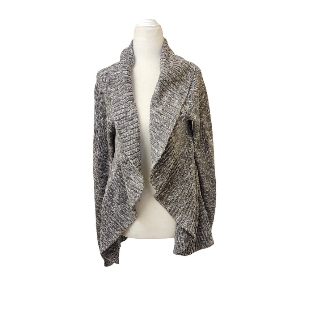 Roxy Grey Knit Wrap Boho Cardigan Sweater Women's Large Spring Fall